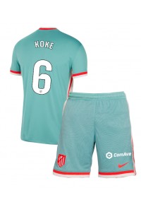 Fotbalové Dres Atletico Madrid Koke #6 Dětské Venkovní Oblečení 2024-25 Krátký Rukáv (+ trenýrky)